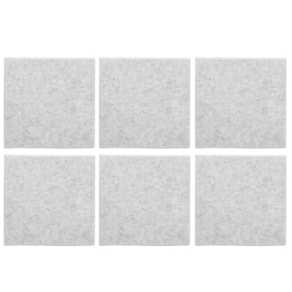 【NX】6 stk lydabsorberende plate akustisk polyesterfiber lydisolerte brannsikre lyddempende paneler (sølvgrå)