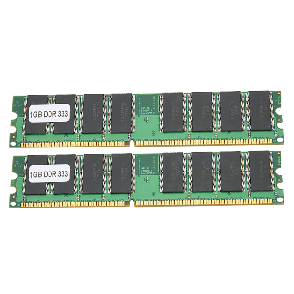 2 kpl muistimoduulit pöytätietokoneelle kaksisivuinen 16 sirua DDR 1 Gt 333MHZ PC-2700