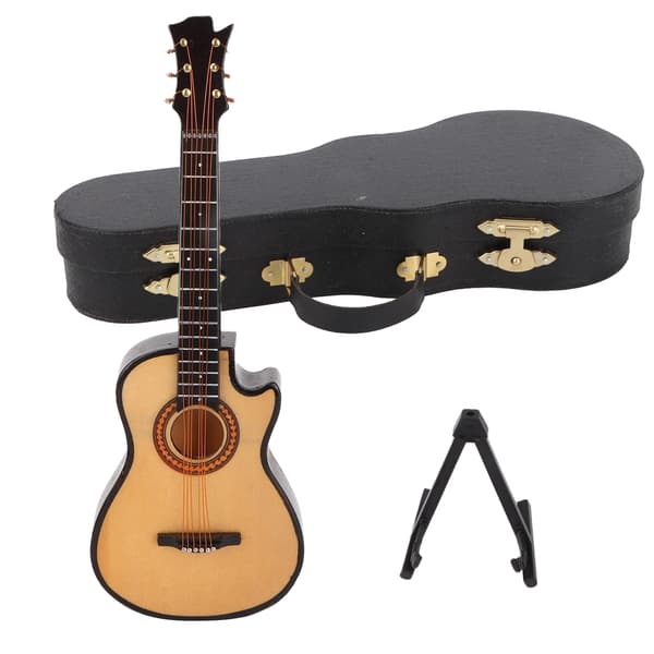 【NX】Miniatyr gitarrmodell Tre Minimusikkinstrument Gitarreplika med stativpyntL