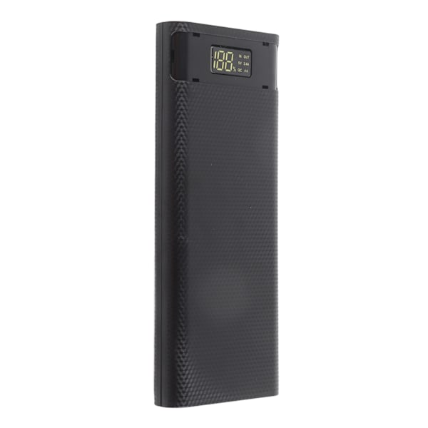 Snabb Laddning Version 8x18650 Power Bank Fodral USB DIY Kit Skal Batterihållare Laddningsbox Svart