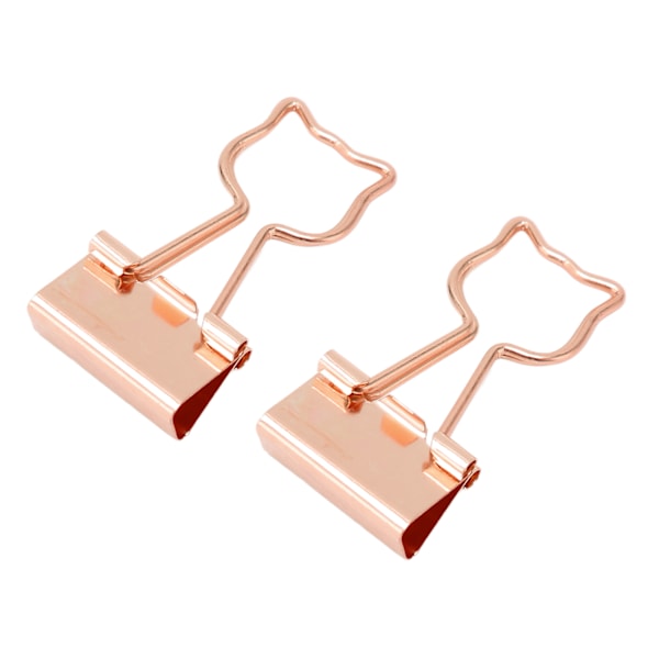 100 stk. Binder Clips Katteform Metal Jern Hul Kompakt Bærbar Sjove Binder Clips til Dokumenter Klassificering Rosaguld