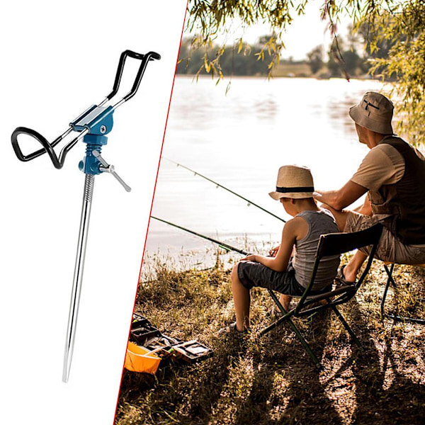Stål Fiske Stang Holder Jordsmonn Stativ 360 Grader Roterende Fiske Stang Holder for Utendørs Fiske