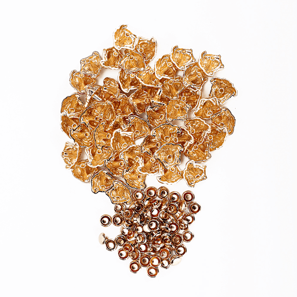 50 set Nit Stud Legering Dekornit för armband Väskor Kläder DIY Läder CraftGold