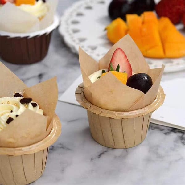 【NX】150 st Mini Bagekopper Tulip Bagekopper Cupcake Liners Muffin Liners Kompatibel med bryllupsfødselsdagsfester