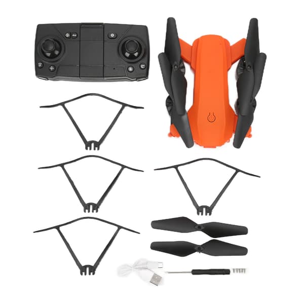 Minidrone til Børn 4K Dobbelt Kamera RC Quadcopter Foldbar Drone Legetøj Understøtter Headless Mode Orange