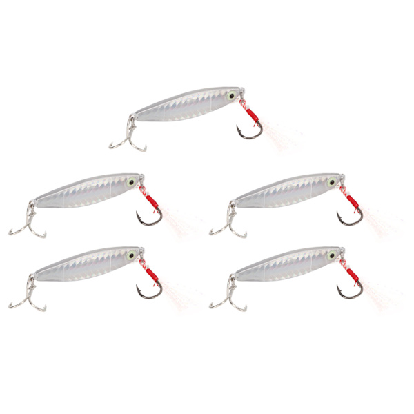 5 kpl 20g Vib-kalastusväline Metal Vib Hard Fishing Lure Teko-uistin Hopea