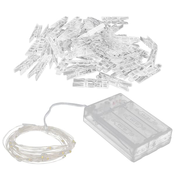 Foto Clip Light String Clip String Lampe Dekorationslys med 200 LED'er 60 gennemsigtige clips