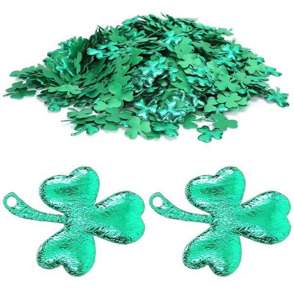 1000 stk. dekorative lykkekløver, grønne, til St. Patricks Day-fest