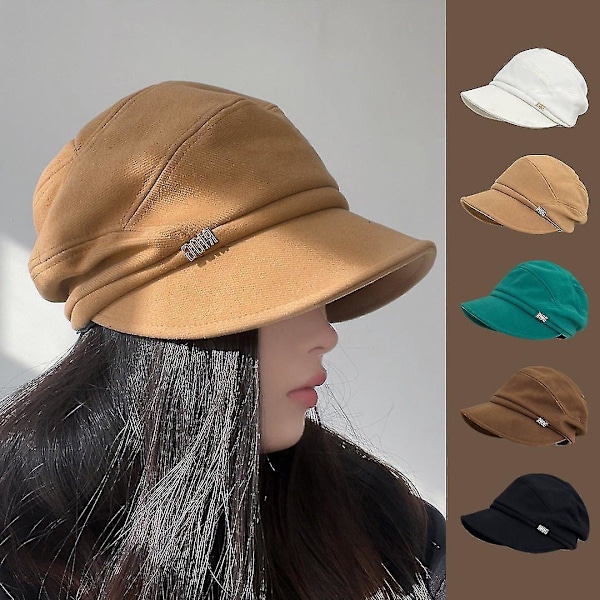 2023 Grön Plysch Kvinnors Newsboy Beret Cap