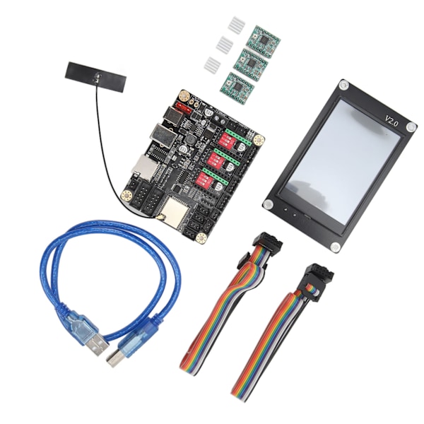CNC Engraver Control Board 32-bitars WiFi Offline Controller med 3,5-tums pekskärm och stegmotordrivrutin 12‑24VDC