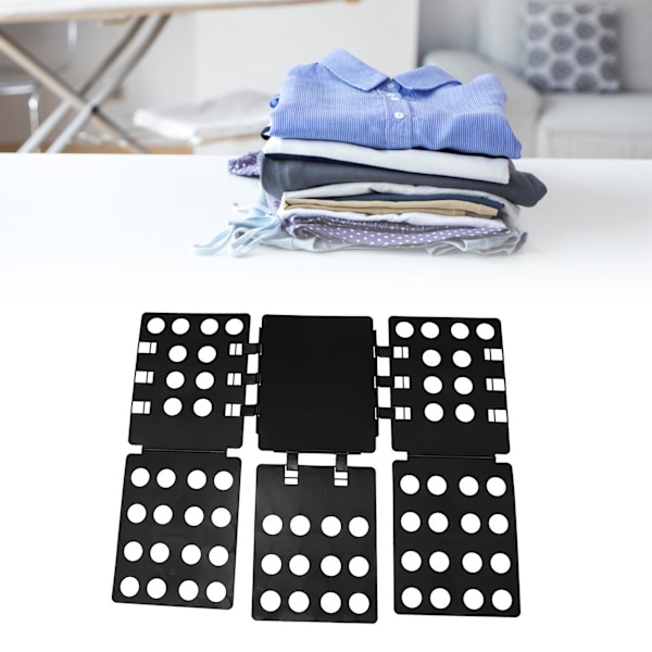 Skjortefoldningsbræt Bærbart Hjem Stort Foldningsbræt Tøjfolder til Bukser Shorts T-shirt Sort