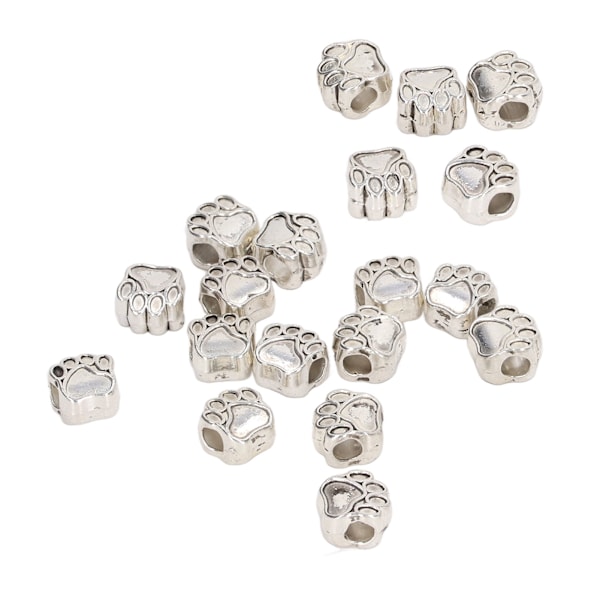 20 st Tasstryck distanspärlor Antik silver europeisk stil zinklegering Söta pärlor för armband DIY smycken