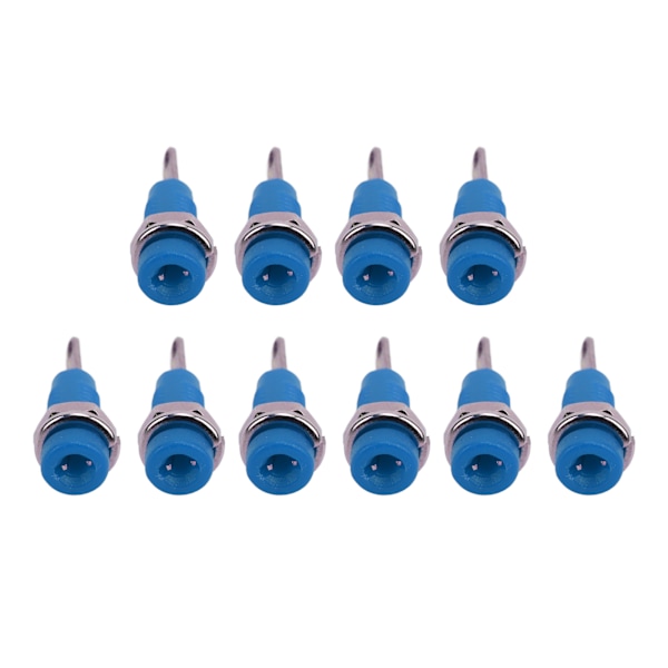 10st J.40003 2mm Banana Jack Panel Socket Extended Post Plug Adapter för elektroniskt instrumentBlå