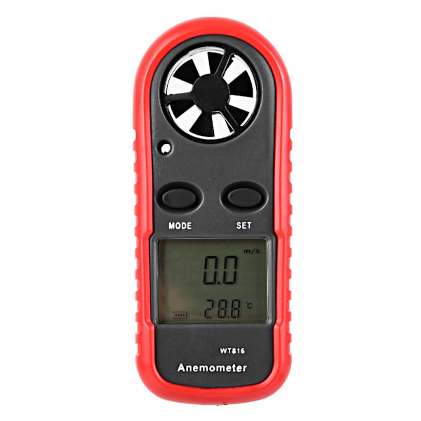 LCD Digital Lommevindmåler Temperatur Anemometer Tester Alarm 0- 30m/s