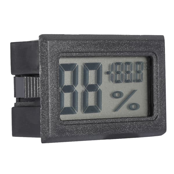 Digital LCD-hygrometer indendørs termometer luftfugtighedsmåler til hjem, kontor, drivhus (sort)
