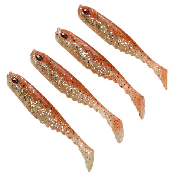 4 st Soft Bait T Tail Lure AR48 Swimbait 75mm 3.2g Konstgjort Fiskebete för Sportfiskare Havsvatten Sötvattensfiske Orange