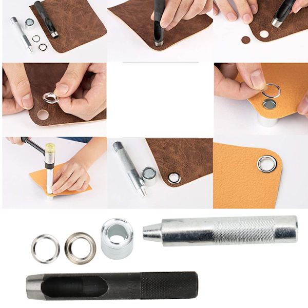 12 mm metallöglor Nitar Mässingsöglor Grommet Kit Skor Väska Kläder Tillbehör12MM