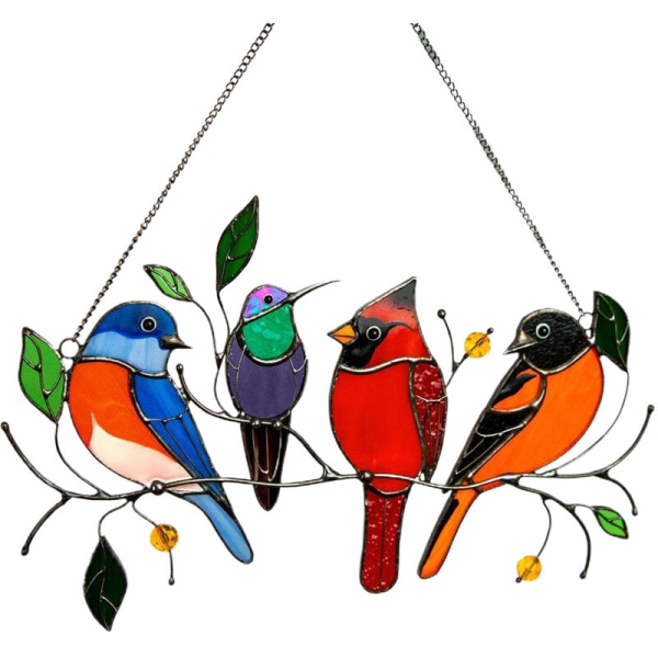 Fugle på tråden, boligdekorationsvedhæng, Bird Lover gaveserie, grænseoverskridende uafhængig station Amazon 4 fugle