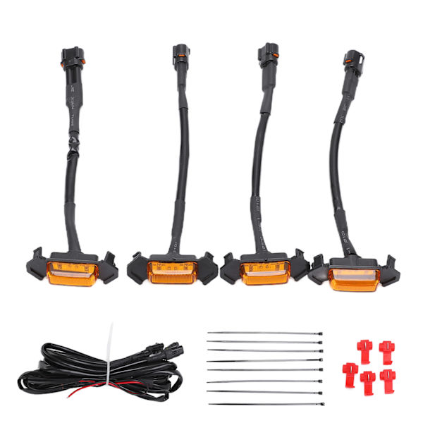 4 stk LED Forlygtegitterlys Ravfarvet Linse IP67 Vandafvisende Udskiftning til Tacoma TRD Pro 2016‑2020