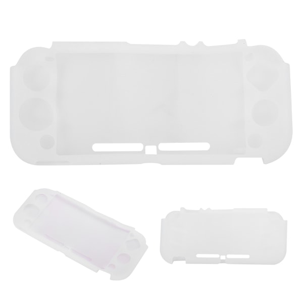 Komplett beskyttende skalldeksel Silikonetui for Switch Lite-konsoll (transparent hvit)