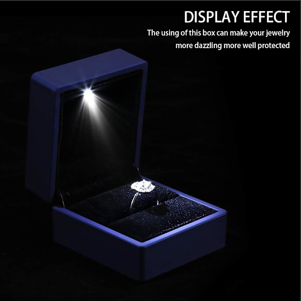 LED-ringbox Upplyst ringbox för äktenskapsförslag Ringbox med LED-interiörbelysning för förlovningsbröllop
