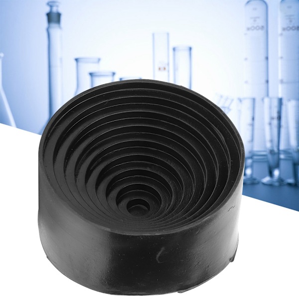 Diameter 90 mm/3,54 tommer Laboratoriekolvstativ Sort gummi rund kolvstøttebase