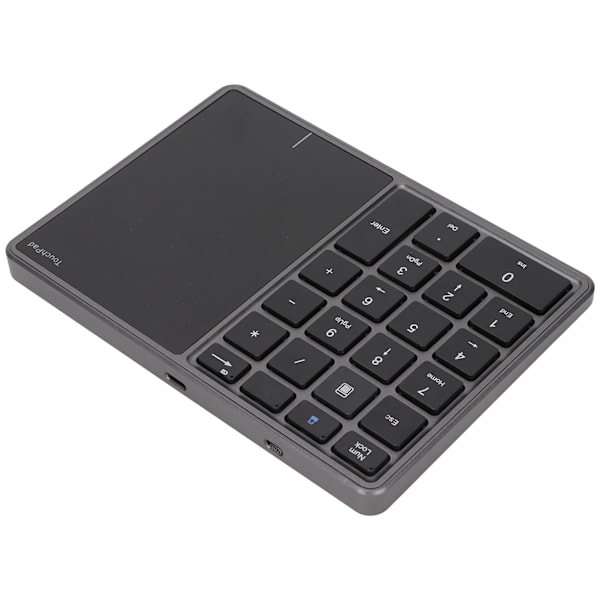 Trådlös numerisk knappsats Touchpad Design 22 tangenter 2,4G Dual Mode Anslutning Typ C Gränssnitt Laptop Tangentbord Grå