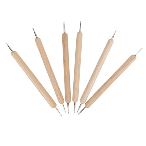 6 stk. Double End Tracing Dotting Stylus Fast Grip Gravering Stylus Sæt Kompatibel med at lave skulptur DIY-læder