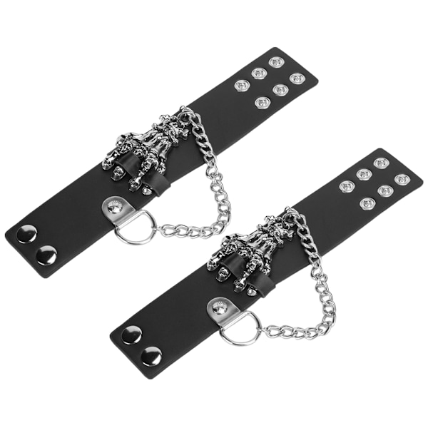 2st Nitarmband Cool Skull Hand Män Kvinnor Bred armring för kläder dekoration