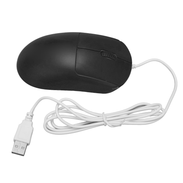 Ledningsbasert mus Optisk 1200DPI USB-port Ergonomisk design Plug and Play-datamus for bærbare datamaskiner Stasjonær PC Svart