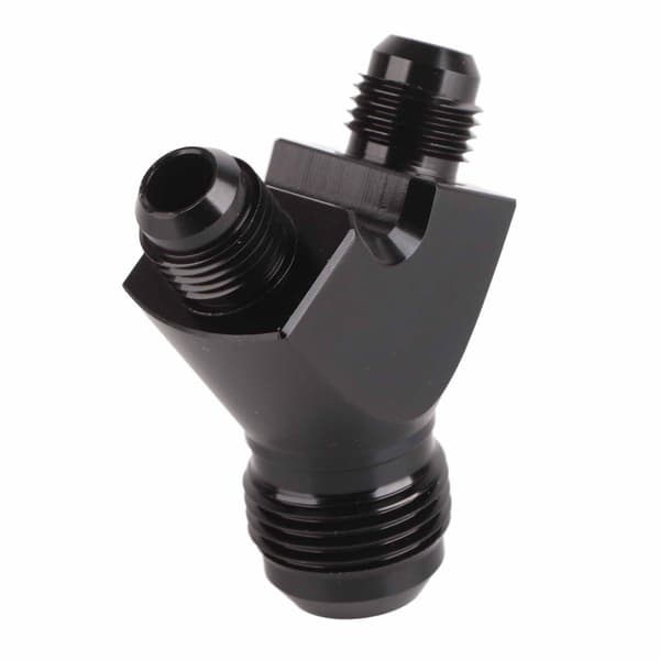 AN10 10AN til AN6 6AN Han Flare Stik Y-Blok Fitting Adapter Sort