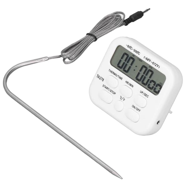 Digitalt kjøkkentermometer, svært følsomt multifunksjonelt termometer med sondealarmfunksjon, kompatibelt med grilling og baking