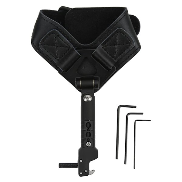 Pilbåge Compoundbåge Utlösningshjälp Trigger Justerbar Båge Utlösning Handledsrem Skytte Handledsband Spridare Svart