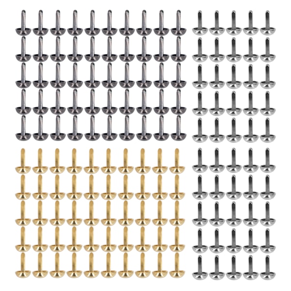 150 st Rundhuvud Spikar 12mm Hållbara Metallelektropläterade Färger Används Ofta Domhuvud Spikar för Väskor Kläder DIY