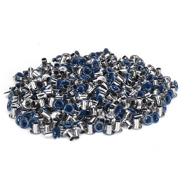 500 st Mässingsöglor 2 mm inre hål Färgglada genomföringar Kit för kläder Skor Väska DIY Crafts Mörkblå