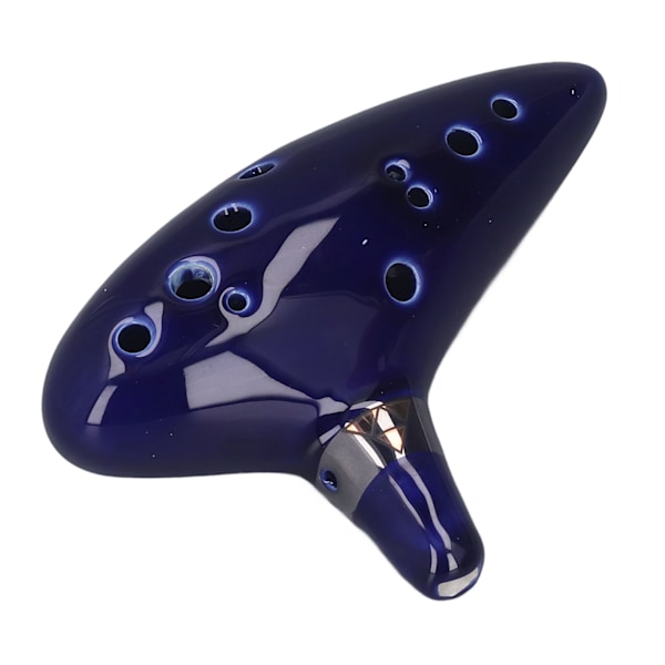 12 Lydhuller Alto C Ocarina Keramisk Ocarina Instrument Sæt med Håndstøtte og Partitur Blå