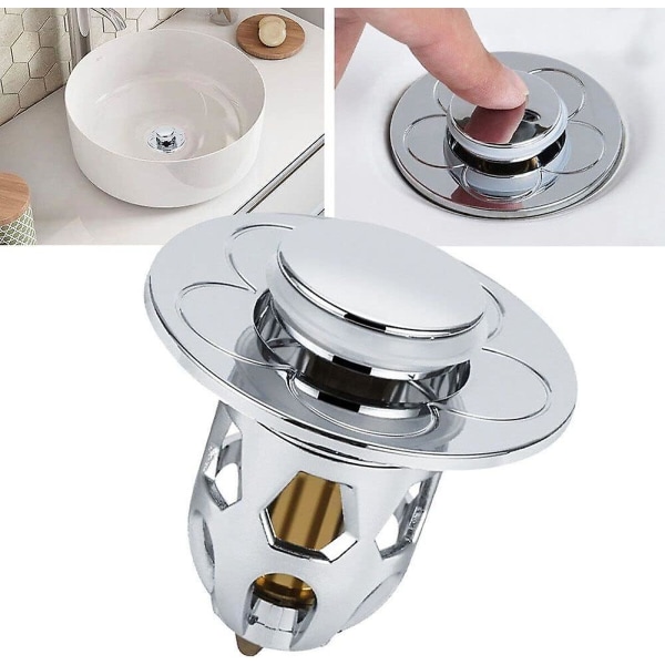 2 stk Sølv Flixfilter Afløb Flix Filter Vask Stop, Pop Up Afløbsprop Til Badeværelsesvask, Universal Håndvask Vandhoved Lækage