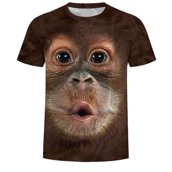 Mies Rolig Gorilla Monkey 3d-tryckt T-paita Casual Kortärmad Rund krage Toppar