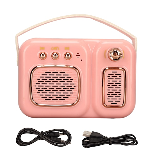 Bluetooth Högtalare Multifunktion Bluetooth 4.1 EDR HiFi Stereo Djup Bas Mini Trådlös Högtalare för Hem Utomhus Fest Rosa