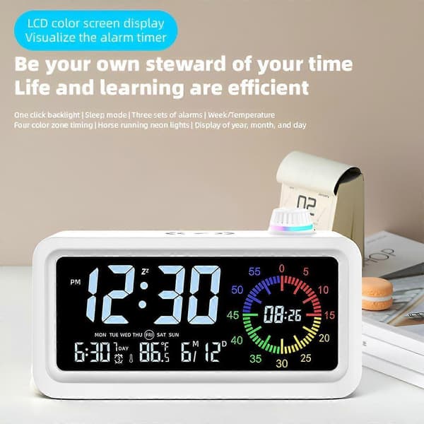 2025 est 60 minuters visuell timer kompatibel med barn, Pomodoro-timer, uppladdningsbart larm