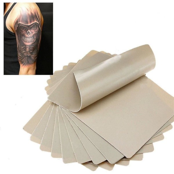 10x Learn Blank Tatuering Tatuering Fake False Practice Hud 20x15cm Syntet Beige