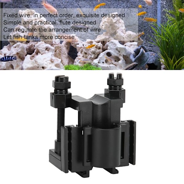 Akvarium Fixation Clamp Vattenrör Clip Fish Tanks Multifunktion Vatteninlopp Utlopp Fast fäste Svart