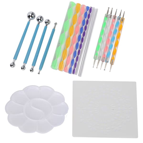 20 stk Mandala Dotting Tools Sett DIY Art Rock Dot Stencil Brett Maletilbehør