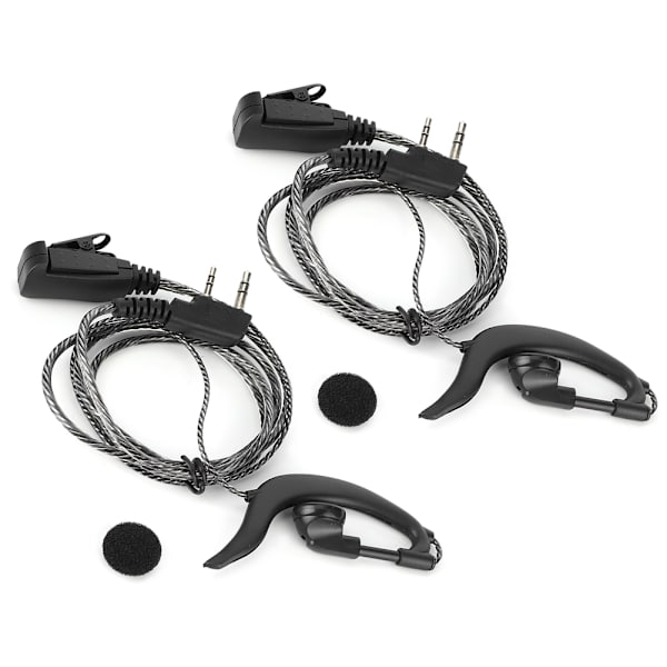 2st Universal hörlurar Öronkrok Headset 2-vägs radio 2Pin K typ W/PTT mikrofon