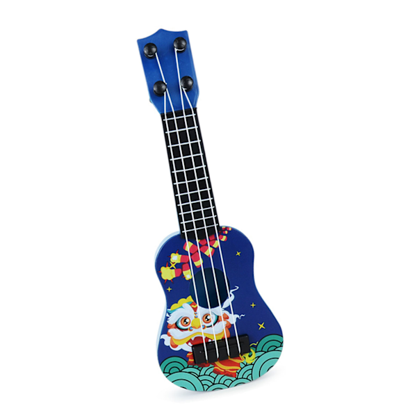 Barn Ukulele modell Cartoon Lion 4 Strings Nybörjare Ukulele Mini Musikinstrument Leksak för tidig utbildning Blå