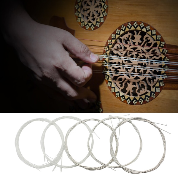 Klar Nylon Silverpläterad Kopparlegering Oud Strings Set Ersättningstillbehör (10 strängar)