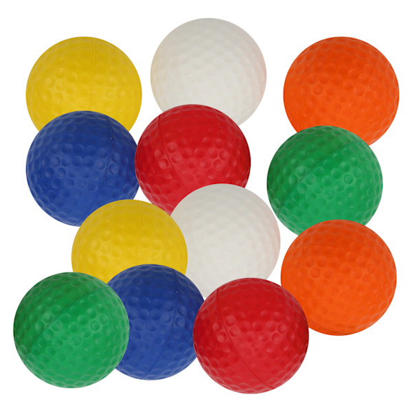 12st Golf PU-boll Svamp Skummande bolltillförsel Vit Röd Orange Gul Grön Blå