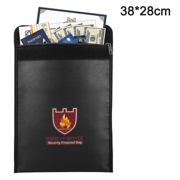 Brandsikker dokumenttaske, 38 * 28 cm til penge, smykker og pas