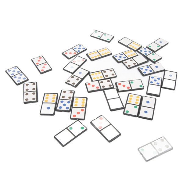 28 st Double Six Dominoes Set Bärbar plastbräde interaktivt spel med färgglad prick för barn som lär sig
