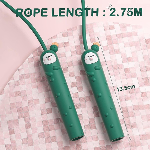 Børn Jump Rope Justerbar Tov og sammenfiltring-fri, pvc Speed ​​Ropegreen